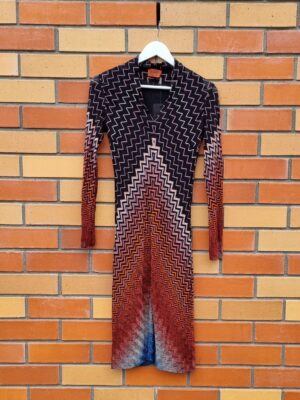 Missoni Made in Italy Black Orange Knit Midi Dress | Best fit 6-8