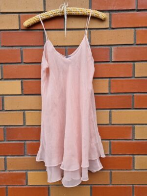 Temptations Peach Double Layered Slip Dress | Best fit 12