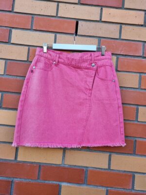 Federation Pink Asymmetric Denim Skirt | Best fit 10-12