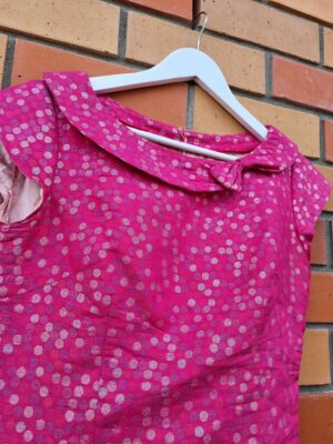 Vintage Handmade Pink Silk Top with Bow | Best fit 10