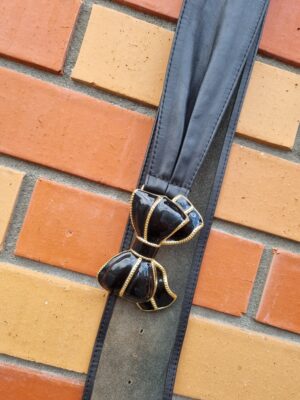 Black Soft Leather Belt with Bow Buckle