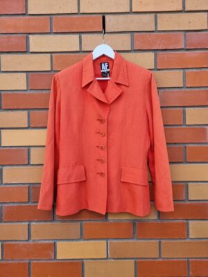 Ashley Fogel Orange Linen Blend Blazer Jacket | Best fit 10-12