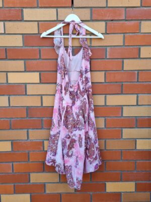 Staxs Pink Paisley Halter Dress | Best fit 12-14