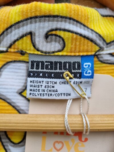 Kids Mango Yellow Hawaiian Shirt | Size 7 - Image 3
