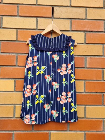 Kids Stile Benetton Navy Fruit print Dress | Size 6 - Image 4