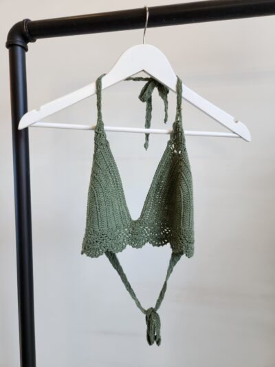 Green Crochet Bikini Top | Best fit 10-12