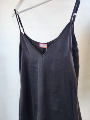 Review Australia Black Satin Slip Dress | Best fit 10-12