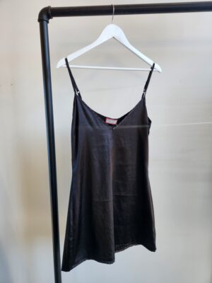 Review Australia Black Satin Slip Dress | Best fit 10-12