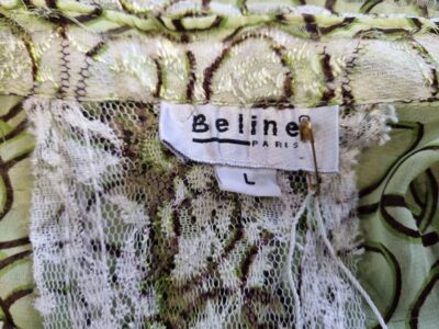 Beline Paris Green Lace Print Snap Button Shirt | Best fit 10-12 - Image 3