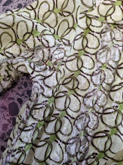 Beline Paris Green Lace Print Snap Button Shirt | Best fit 10-12 - Image 4