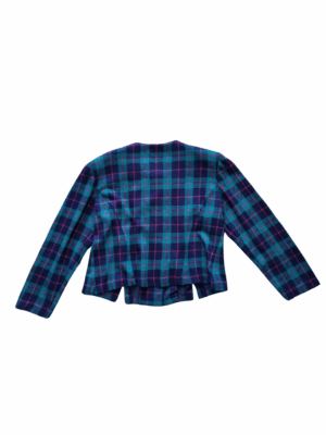 Leslie Fay Turqoise Purple Cropped Jacket | Best fit 10-12