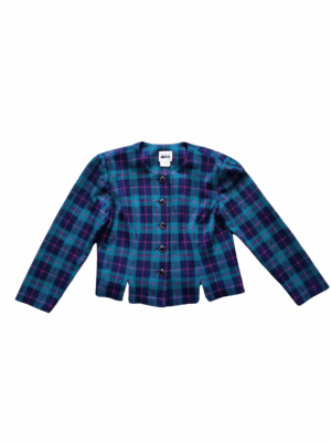 Leslie Fay Turqoise Purple Cropped Jacket | Best fit 10-12
