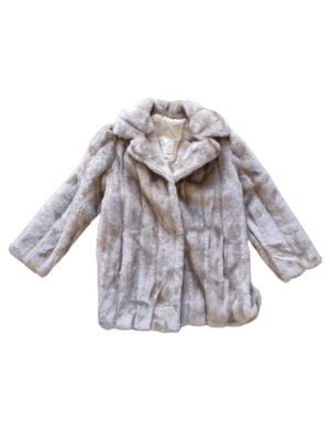 Leonard Berg & Co Faux Fur Beige Coat | Best fit 10-14
