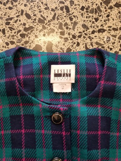 Leslie Fay Turqoise Purple Cropped Jacket | Best fit 10-12 - Image 4