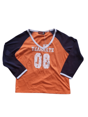 Activ8 Orange Navy Raglan Varsity Tee | Best fit 14-16