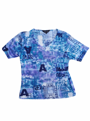 Jean De Lourcy Blue Print Mesh Tee | Best fit 16-18