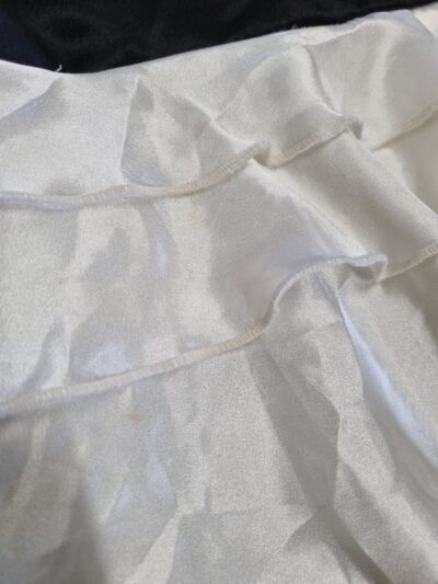 B/W Satin Ruffle Mini Skirt | Best fit 10-12 - Image 3