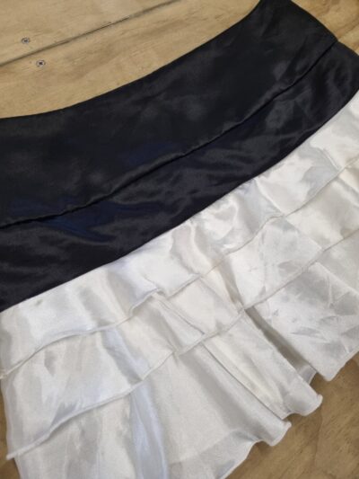 B/W Satin Ruffle Mini Skirt | Best fit 10-12 - Image 4