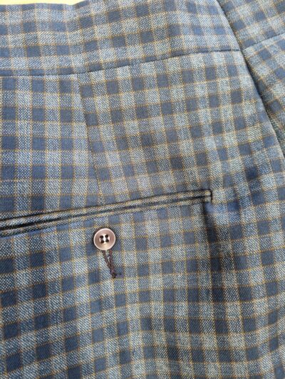 Vintage Blue Plaid Flared Trousers | Best fit M/10 - Image 4