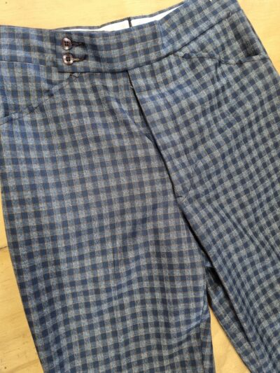 Vintage Blue Plaid Flared Trousers | Best fit M/10 - Image 3