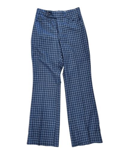Vintage Blue Plaid Flared Trousers | Best fit M/10