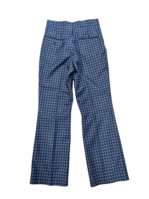 Vintage Blue Plaid Flared Trousers | Best fit M/10
