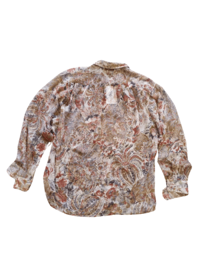 Miss Deb Cream Red Blue Paisley Sheer Shirt | Best fit 12-14 - Image 2