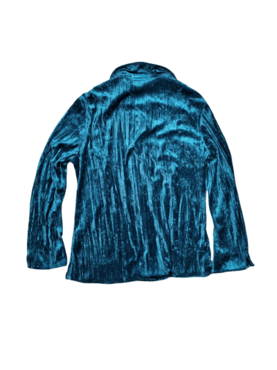 Classique Teal Velour Button Up Shirt | Best fit 12-14 - Image 2