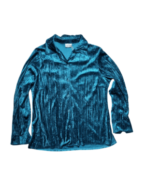 Classique Teal Velour Button Up Shirt | Best fit 12-14