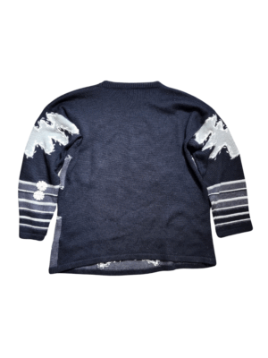 Mia Cossotta Black Grey Embroidered Wool Blend Sweater | Best fit 12-16