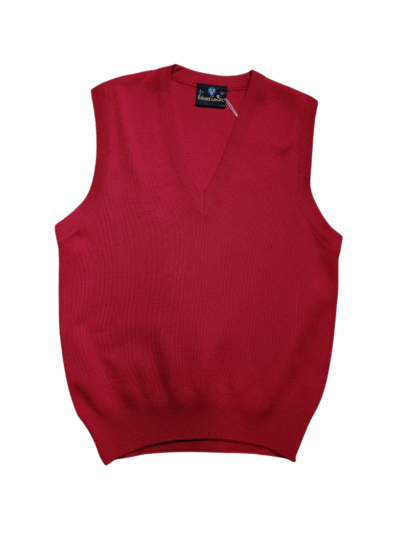 Edward Lenton Red Wool Blend Knit Vest | Best fit L/12-14