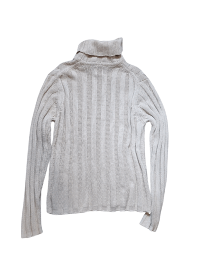 Gap Beige Cotton Knit Turtleneck | Best fit 8-12 - Image 2
