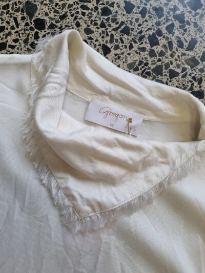 Gregory Cream Handkerchief Neck L/S Top | Best fit 10-12 - Image 6