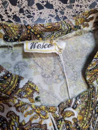 Wesco Yellow Brown Pasiley Lurex Button Up Top | Best fit 10 - Image 7