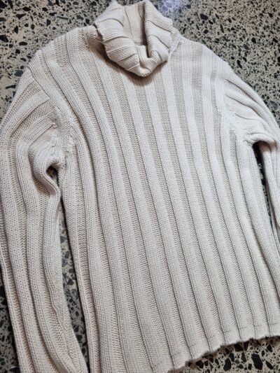 Gap Beige Cotton Knit Turtleneck | Best fit 8-12 - Image 3