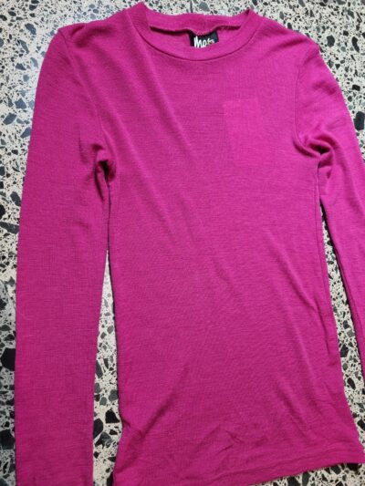 Max NZ Made Pink Merino Wool L/S Top | Best fit 8-10 - Image 3