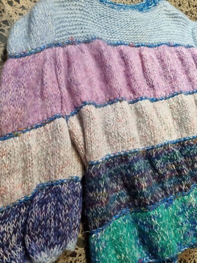 Handknit Blue Purple Mohair Balloon Sleeve Cardi | Best fit up to 20 - Image 6