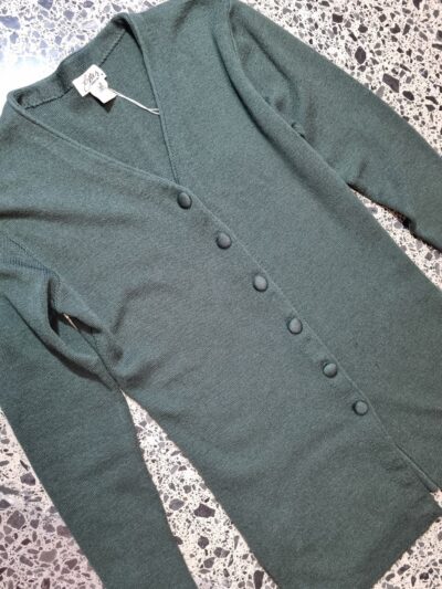 Elle B Khaki Wool Knit Cardigan | Best fit 6-10 - Image 3