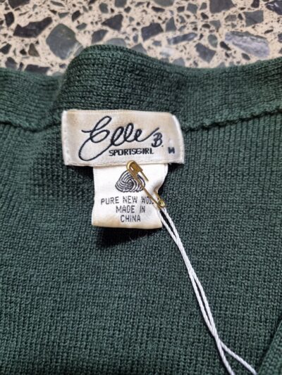 Elle B Khaki Wool Knit Cardigan | Best fit 6-10 - Image 6