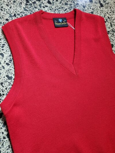 Edward Lenton Red Wool Blend Knit Vest | Best fit L/12-14 - Image 3