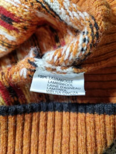 McNeal Orange Print V Neck Wool Vest | Best fit XL - Image 6