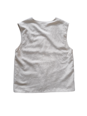 Blue Stone Cream Cotton Waistcoat | Best fit M-L