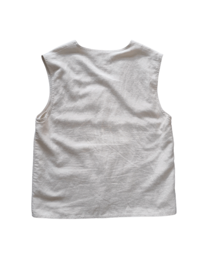 Blue Stone Cream Cotton Waistcoat | Best fit M-L - Image 2