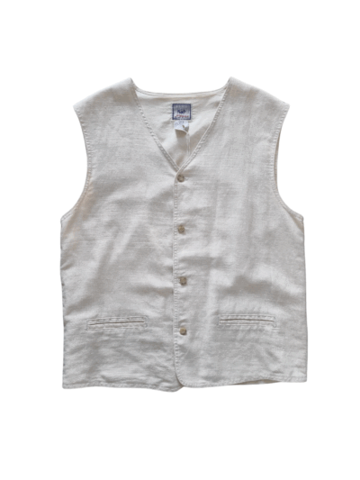 Blue Stone Cream Cotton Waistcoat | Best fit M-L