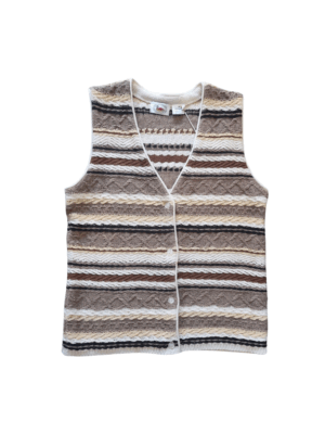 Marsh Landing Brown 3D Knit Vest | Best fit M