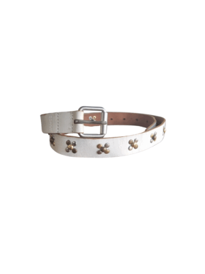 Esprit White Leather Studded Belt
