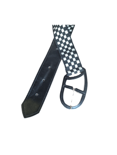 B/W Check Leather Belt - Image 2