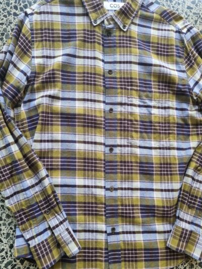 COS Purple Mustard Tartan Shirt | Best fit M-L - Image 3
