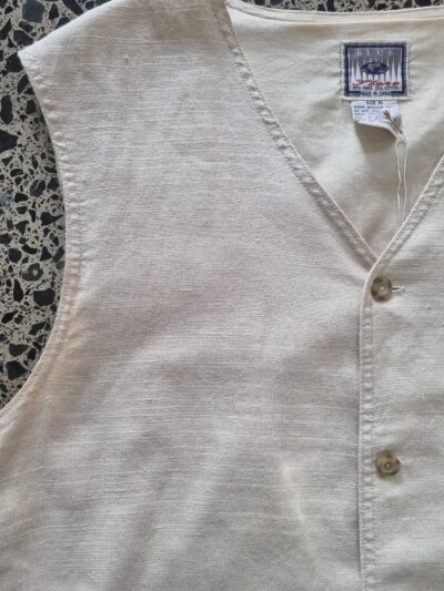 Blue Stone Cream Cotton Waistcoat | Best fit M-L - Image 4