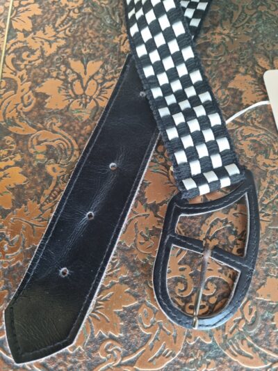 B/W Check Leather Belt - Image 4